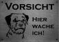Preview: Edelstahl Hundeschild Border Terrier VORSICHT Hier wache ich!